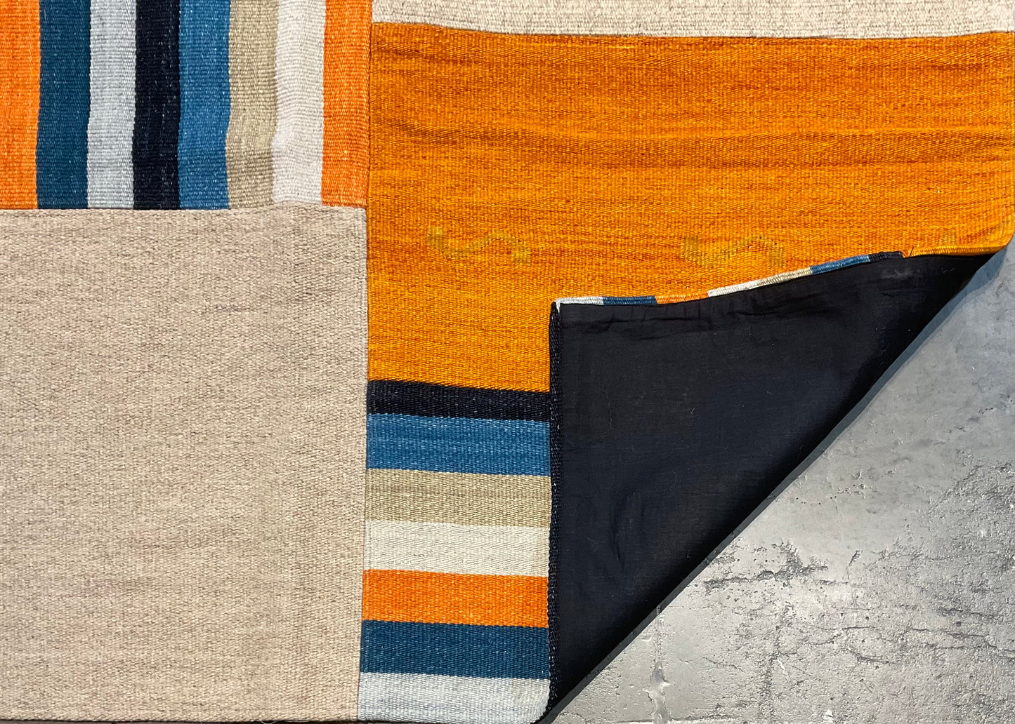 Bright Color Patchwork Kilim Rug, Handmade Flatweave Design | NU-4942