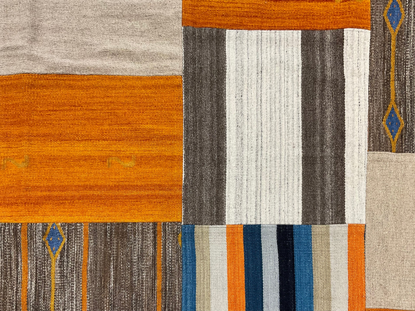 Bright Color Patchwork Kilim Rug, Handmade Flatweave Design | NU-4942