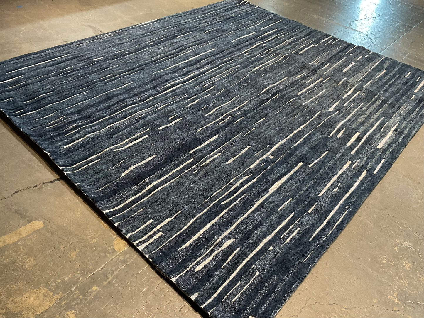 Midnight blue area rug in an 8x10 size ,texture to any room | NU-3938