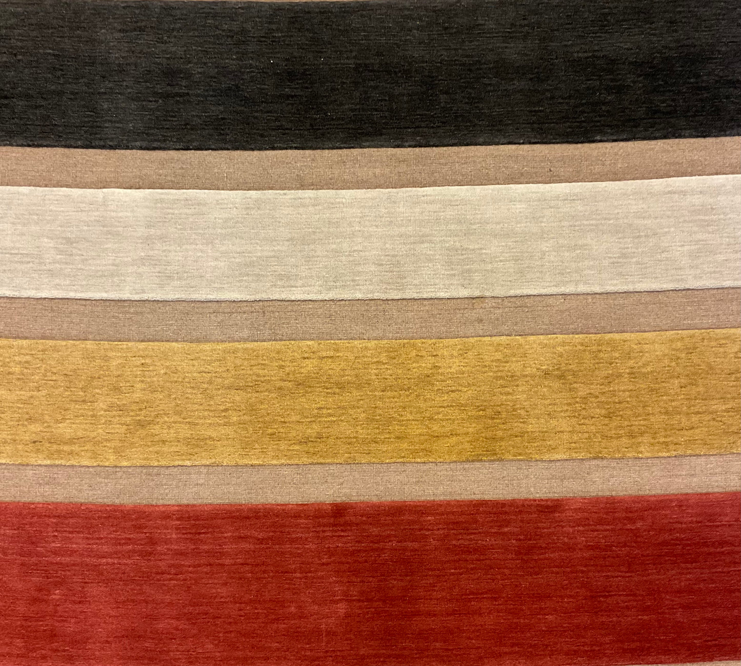 Handmade High-Low Strip Rug in Charcoal, Yellow, Ivory, Rose | 1116