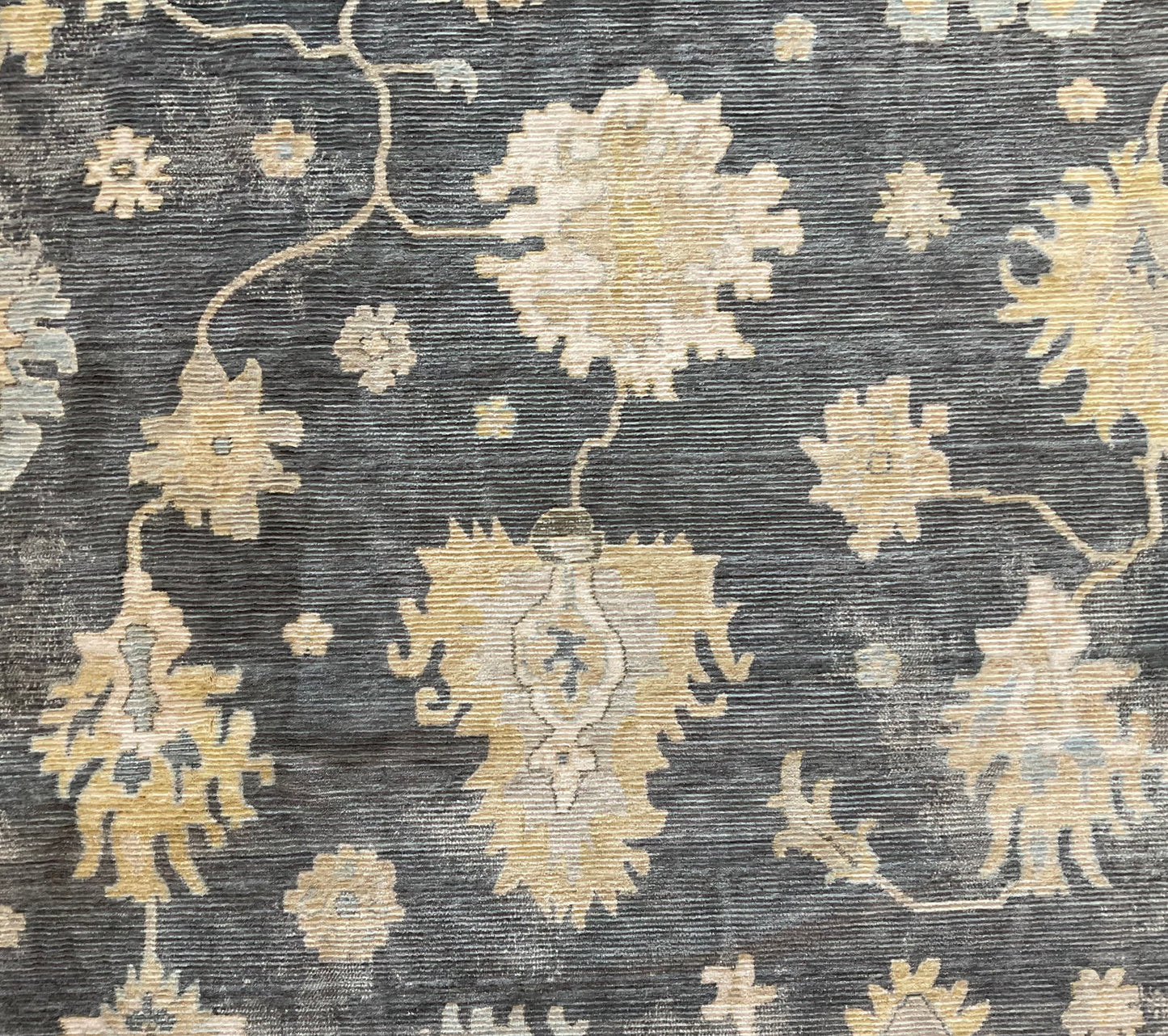 Updated Persian Style Machine-Made Wool Rug in Grey, Gold | NU-8096
