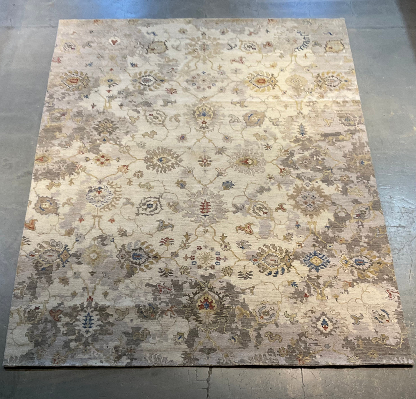 Borderless area rug light Kashan design | NU-6907
