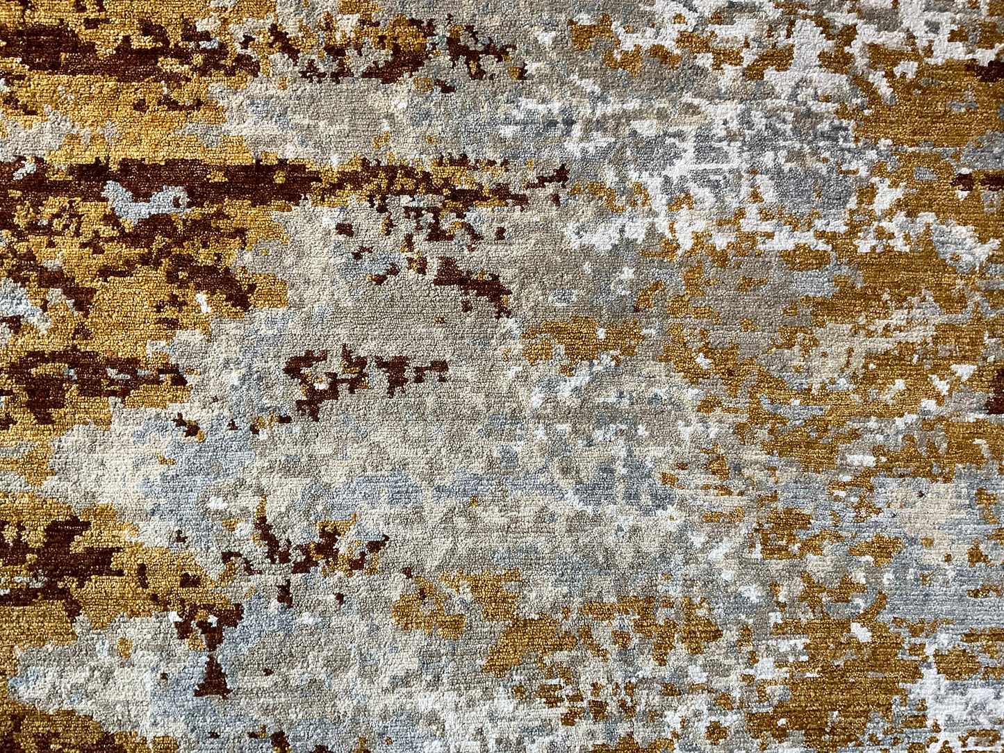 Contemporary Abstract Wool Rug from Nepal in Warm Earth Tones | 1025