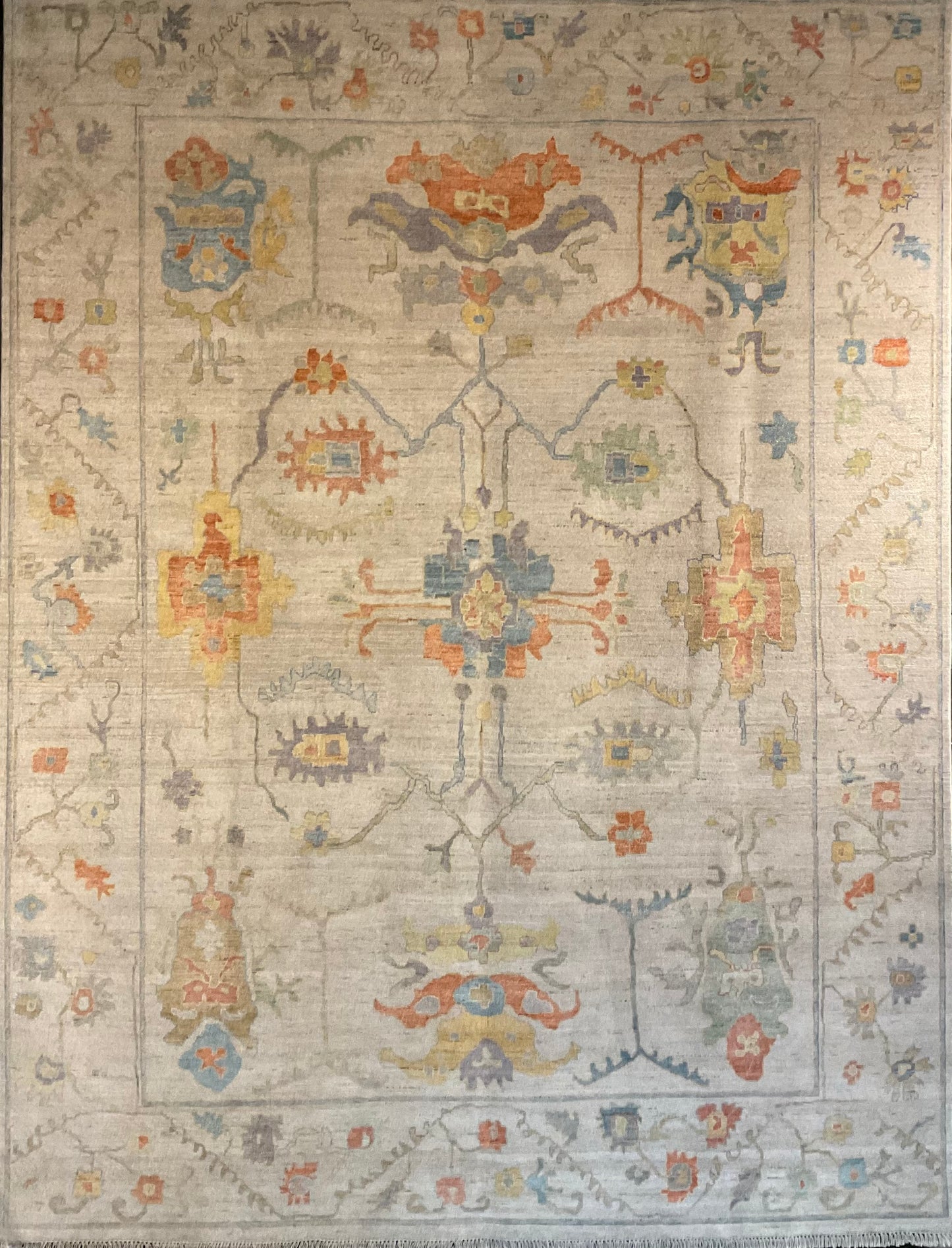 Kashan rug design with charm of Turkish Oushak rug pattern | NU-5873