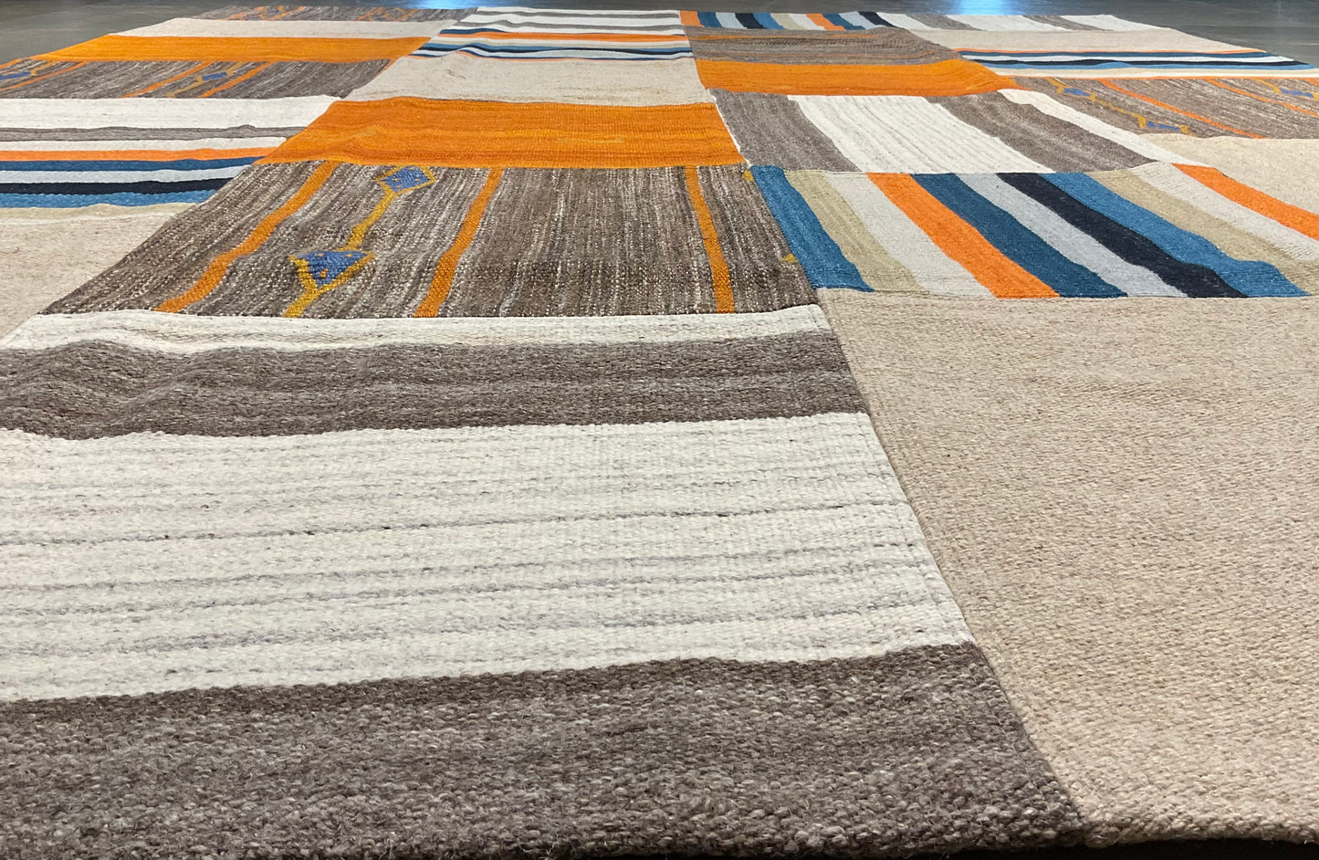 Bright Color Patchwork Kilim Rug, Handmade Flatweave Design | NU-4942
