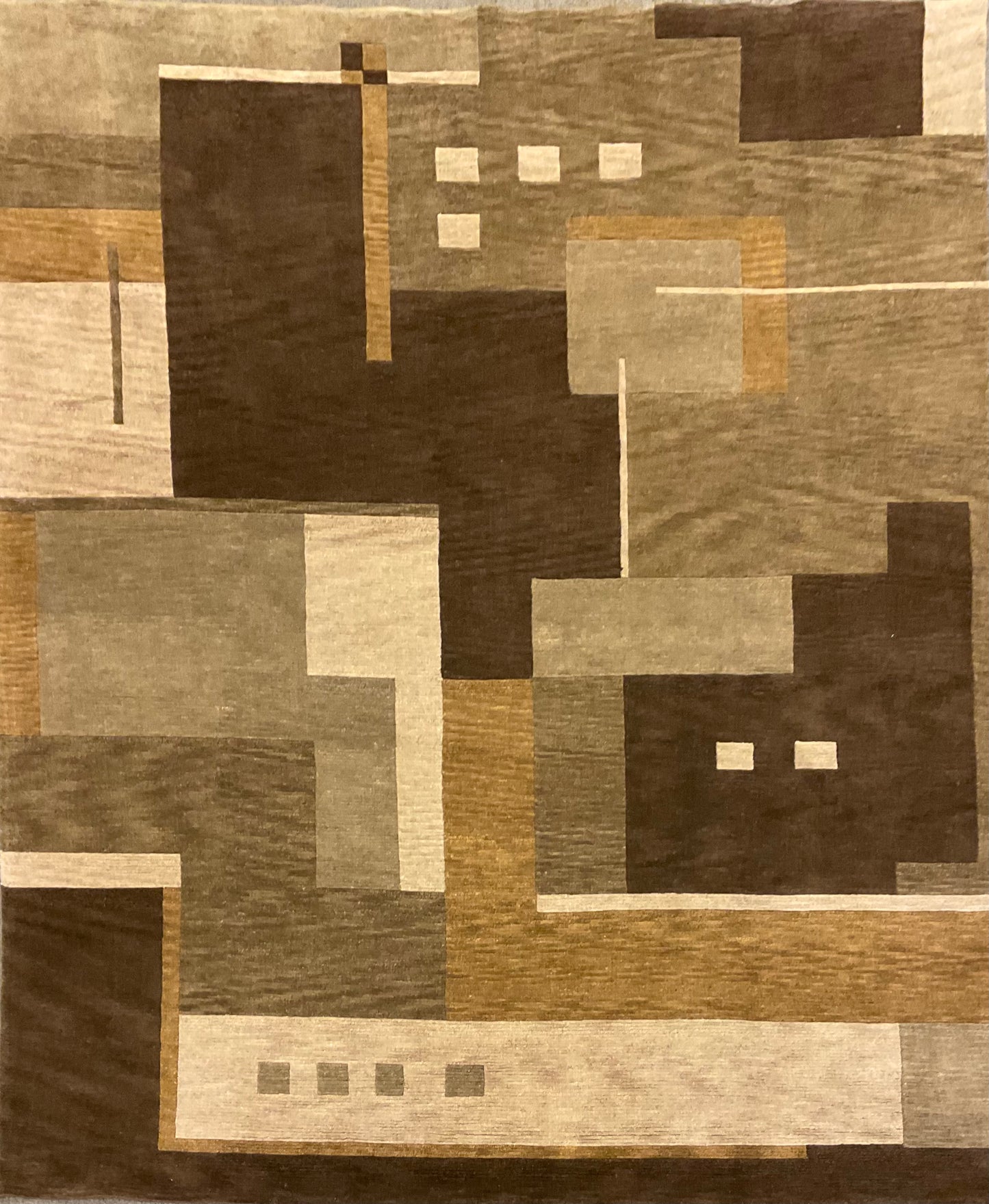 This contemporary geometric rug features a warm, earthy palette |1138