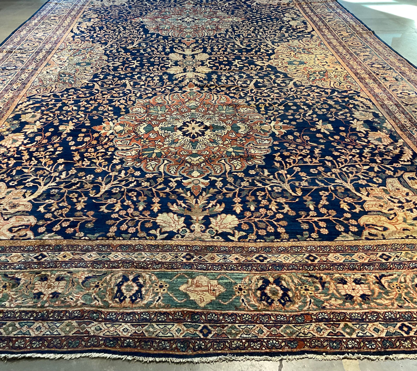 True museum-worthy Persian antique Mahal rug, exceptional | NU-4793