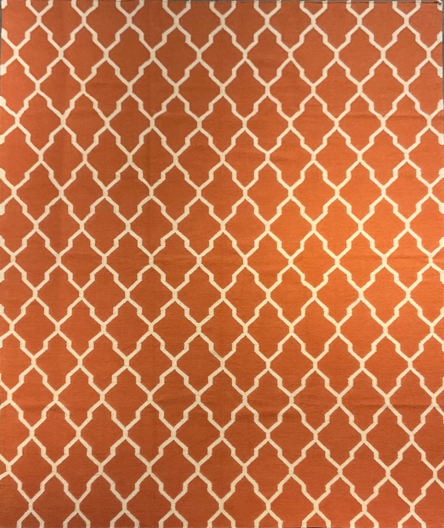 Hand-Knotted Dhurrie Rug in Orange & Light Tones from India | 1431