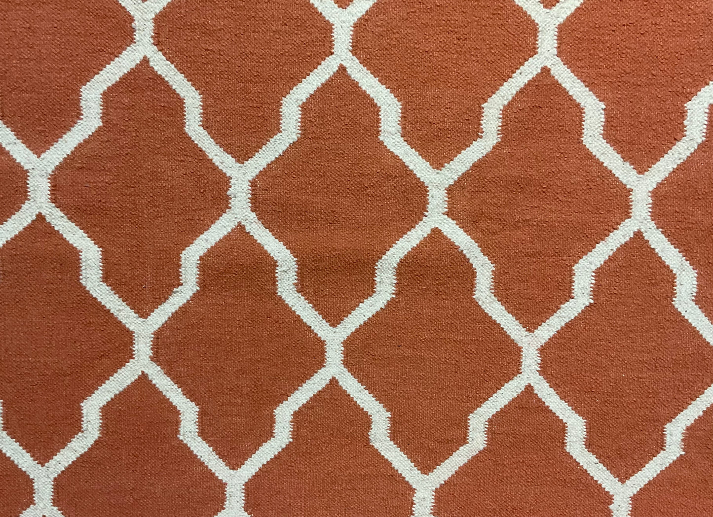 Hand-Knotted Dhurrie Rug in Orange & Light Tones from India | 1431