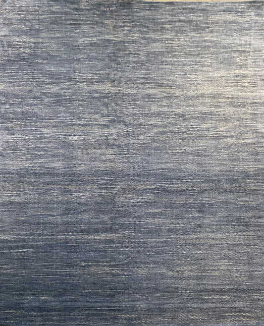Water Blue color wool & Bamboo Silk Rug | NU-4368