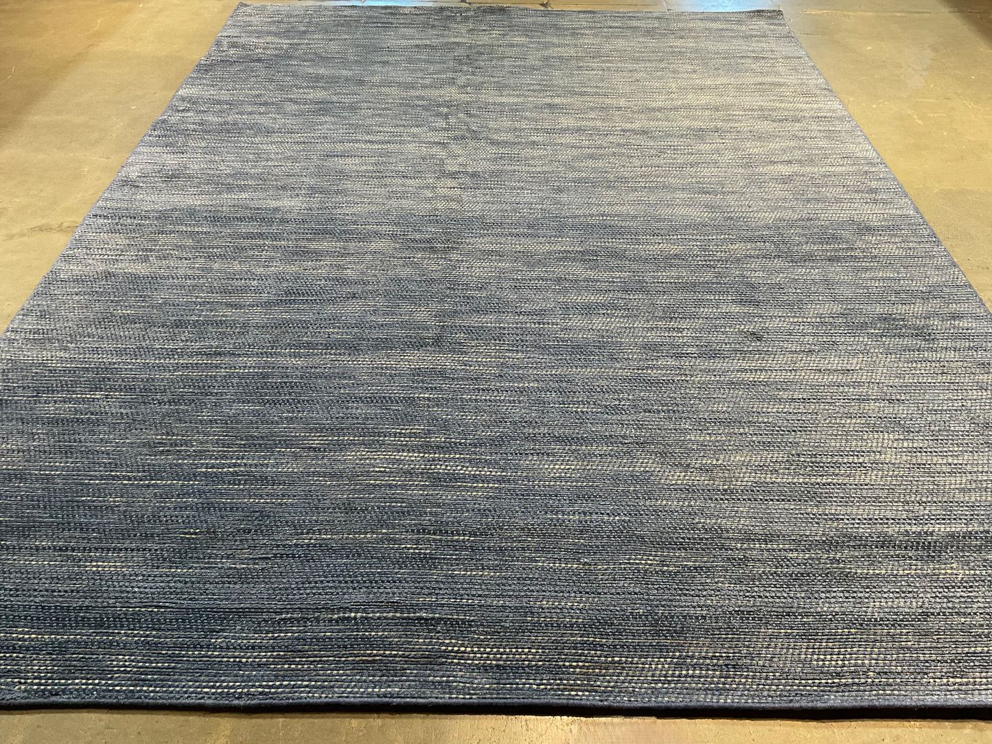 Water Blue color wool & Bamboo Silk Rug | NU-4368