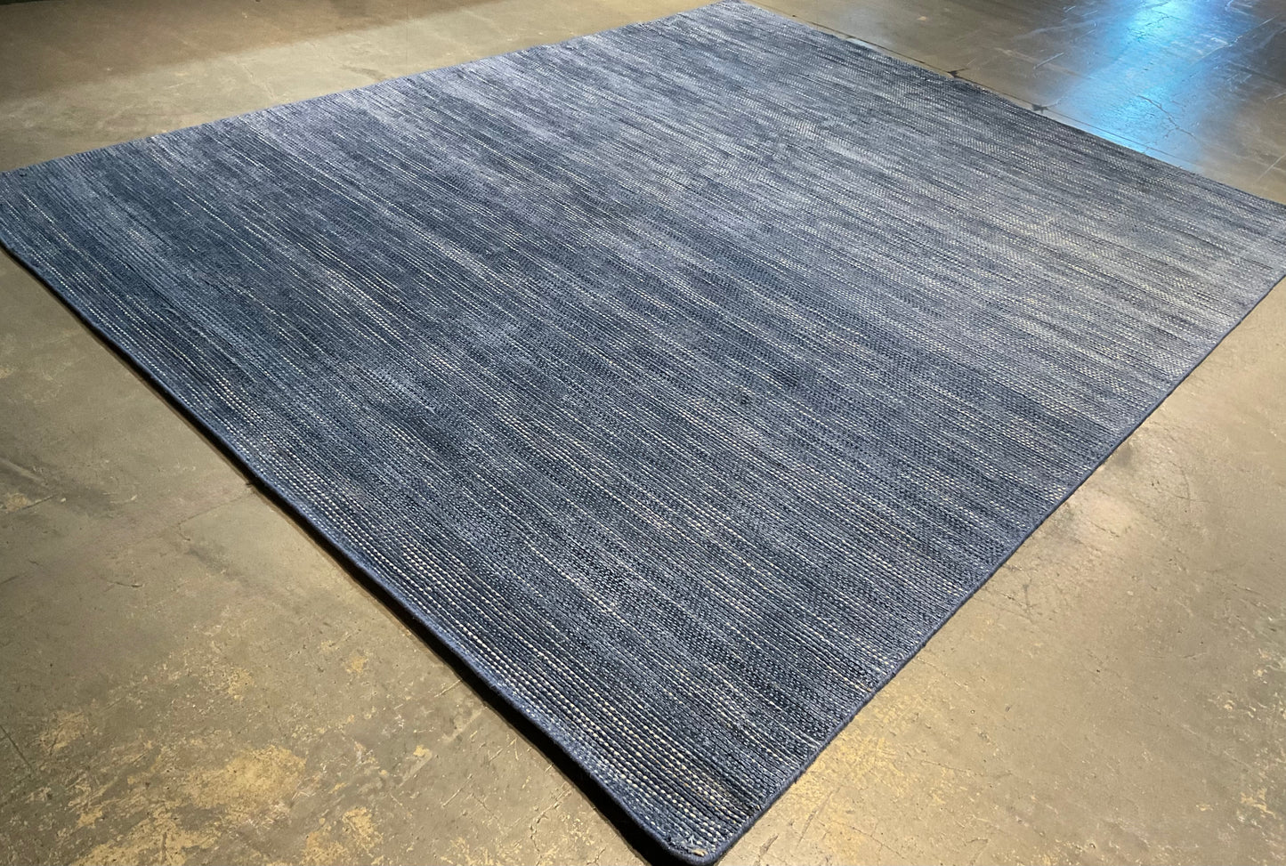 Water Blue color wool & Bamboo Silk Rug | NU-4368