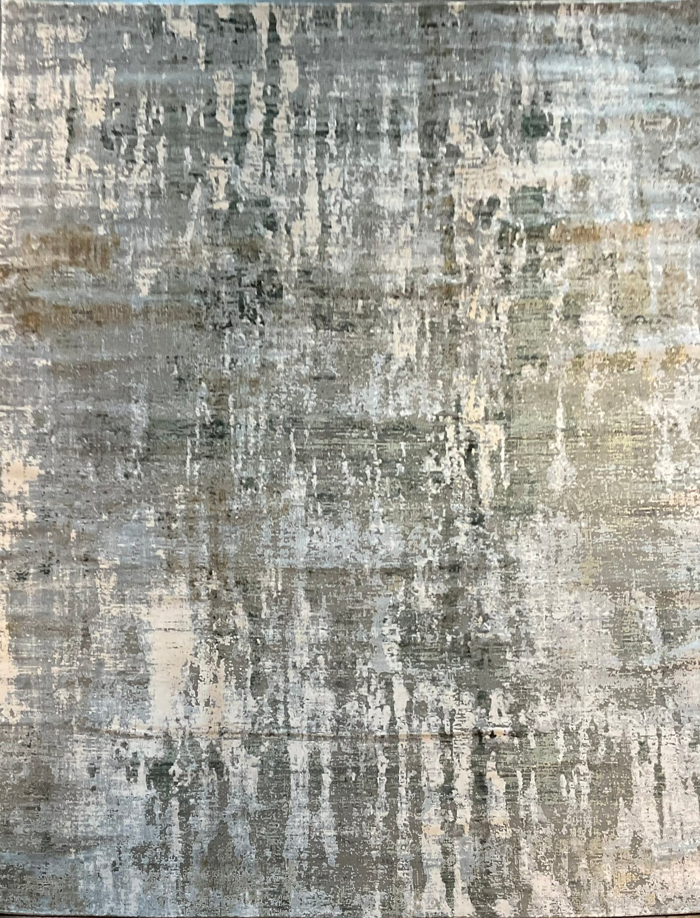 Contemporary rug style in updated shades of green and grey | NU-8083