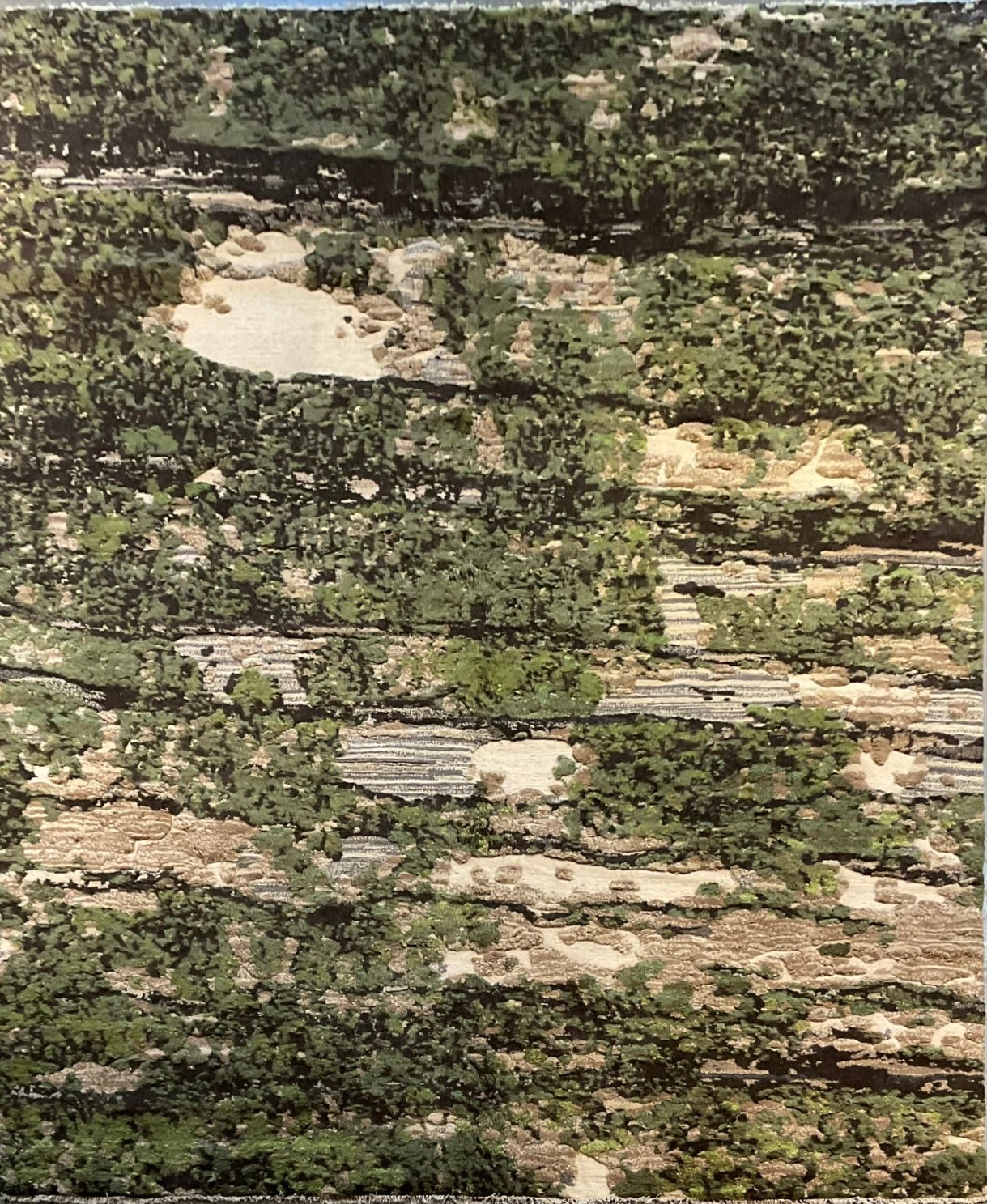 Nature-Inspired Modern Rug in Green and Natural Wool Tones | NU-8427