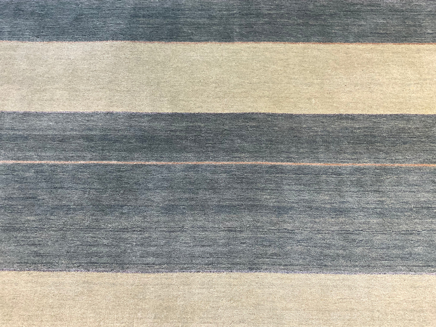 Striped Wool & Bamboo Silk Rug in Teal with Green Shades | NU-2872