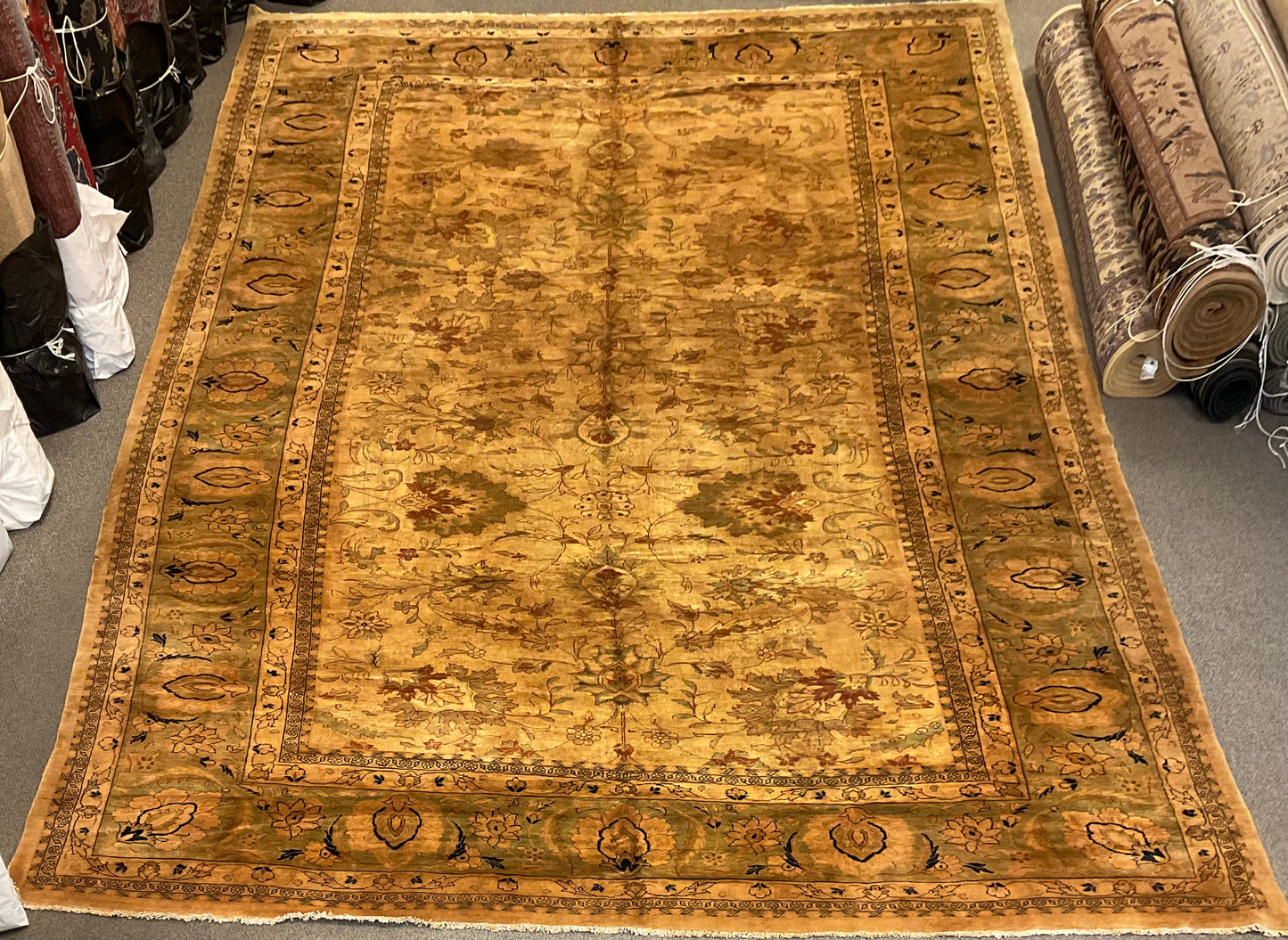Semi-Antique Persian Mahal Palace Size Rug (13x20) Hand-Knotted Wool Area Rug | NU-4983