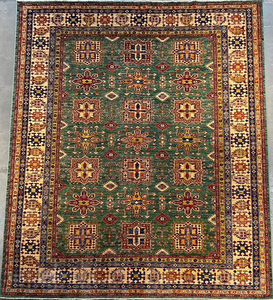 Area rug with Geometric motifs and rich accent colors | NU-280