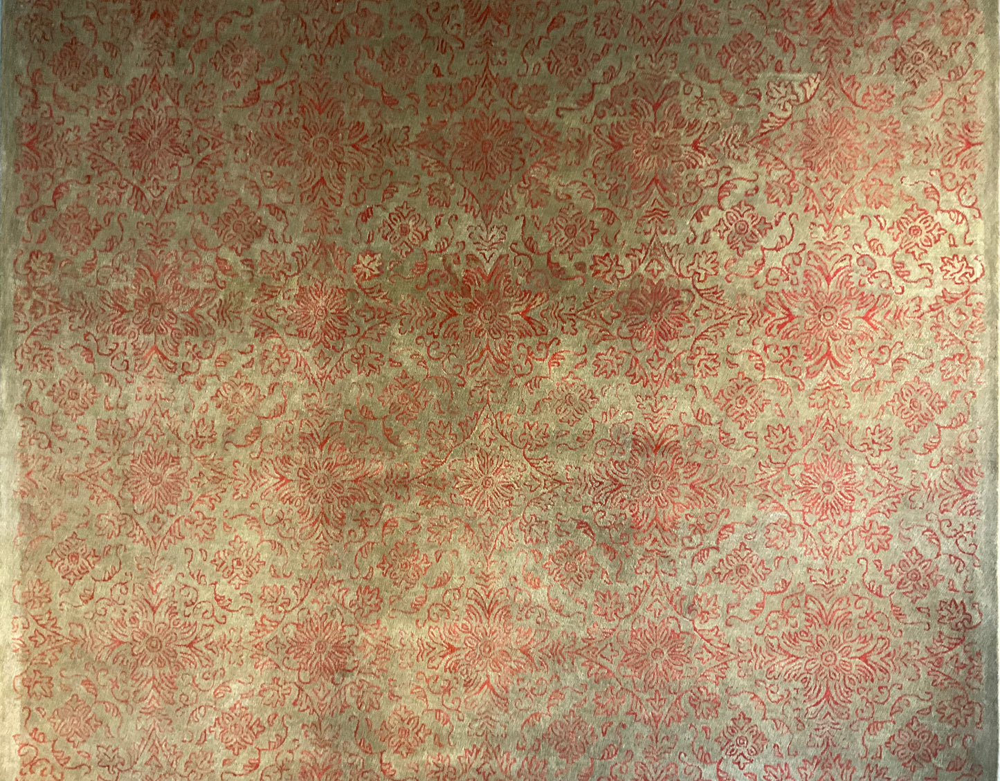 8x10 Transitional Wool Rug – Sage & Orange | NU-4592