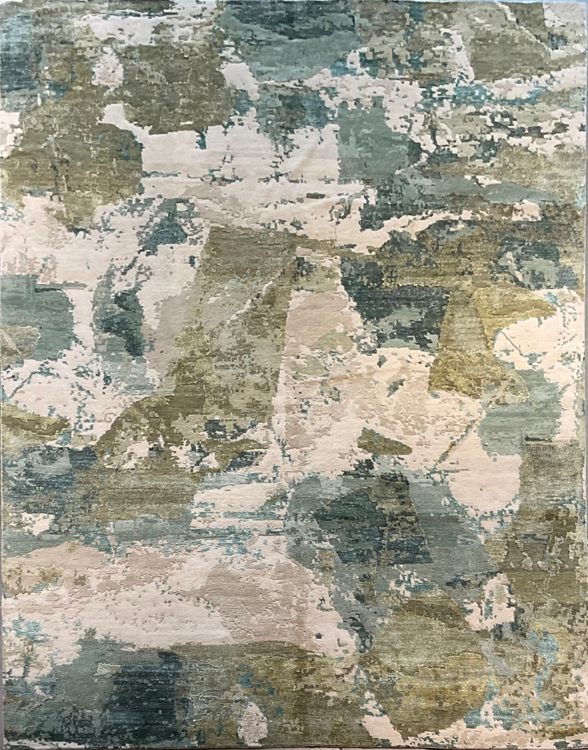 Area Rug with a bold, monochromatic design, rich green tones | NU-7956