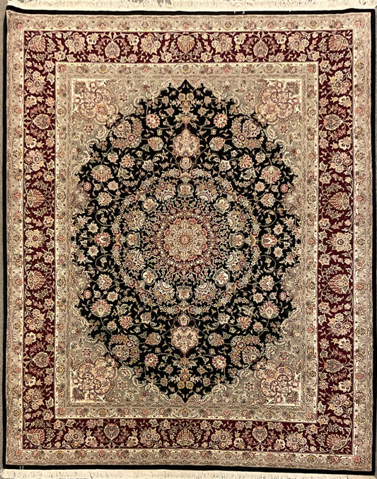 Floral Tabriz Persian design rug woven in wool and silk | 1333