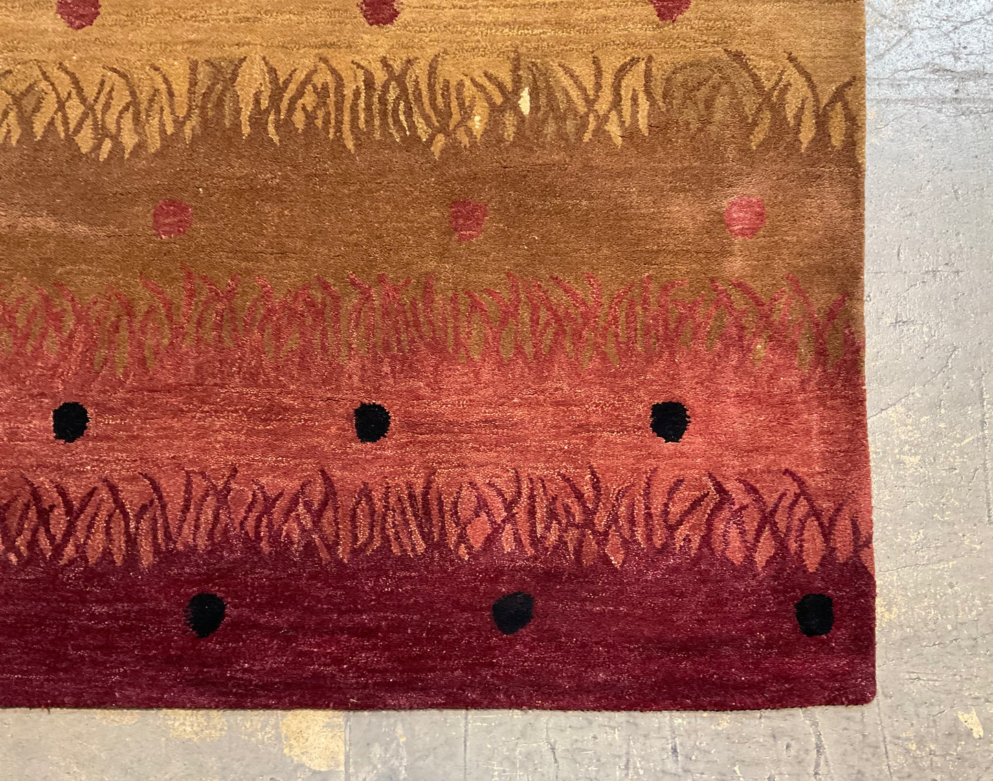 8x10 Modern Tufted Rug – Warm Brown, Yellow & Burgundy | NU-3505