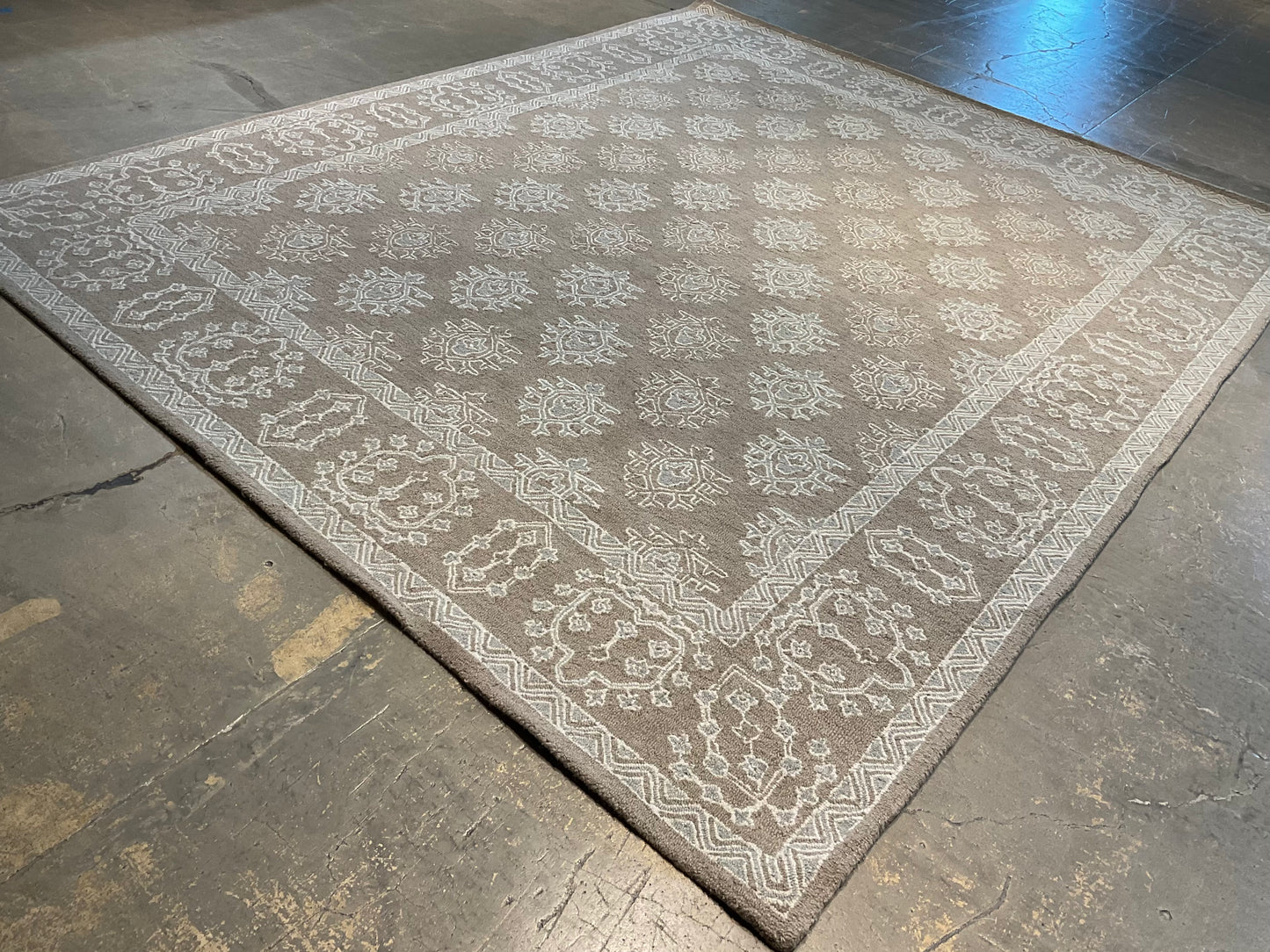 8x10 Transitional Tufted Wool Rug – Grey & Soft Blue | NU-3630