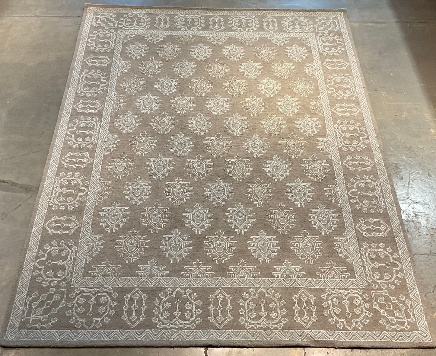 8x10 Transitional Tufted Wool Rug – Grey & Soft Blue | NU-3630