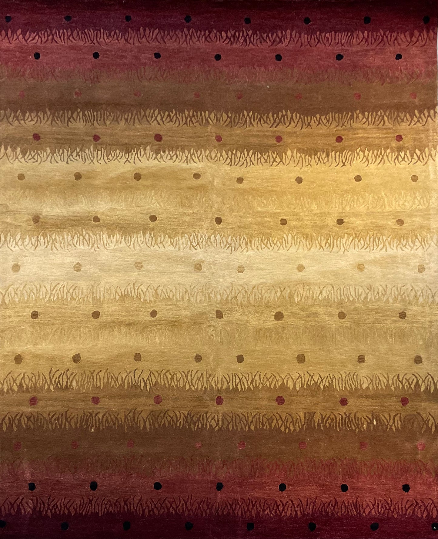 8x10 Modern Tufted Rug – Warm Brown, Yellow & Burgundy | NU-3505