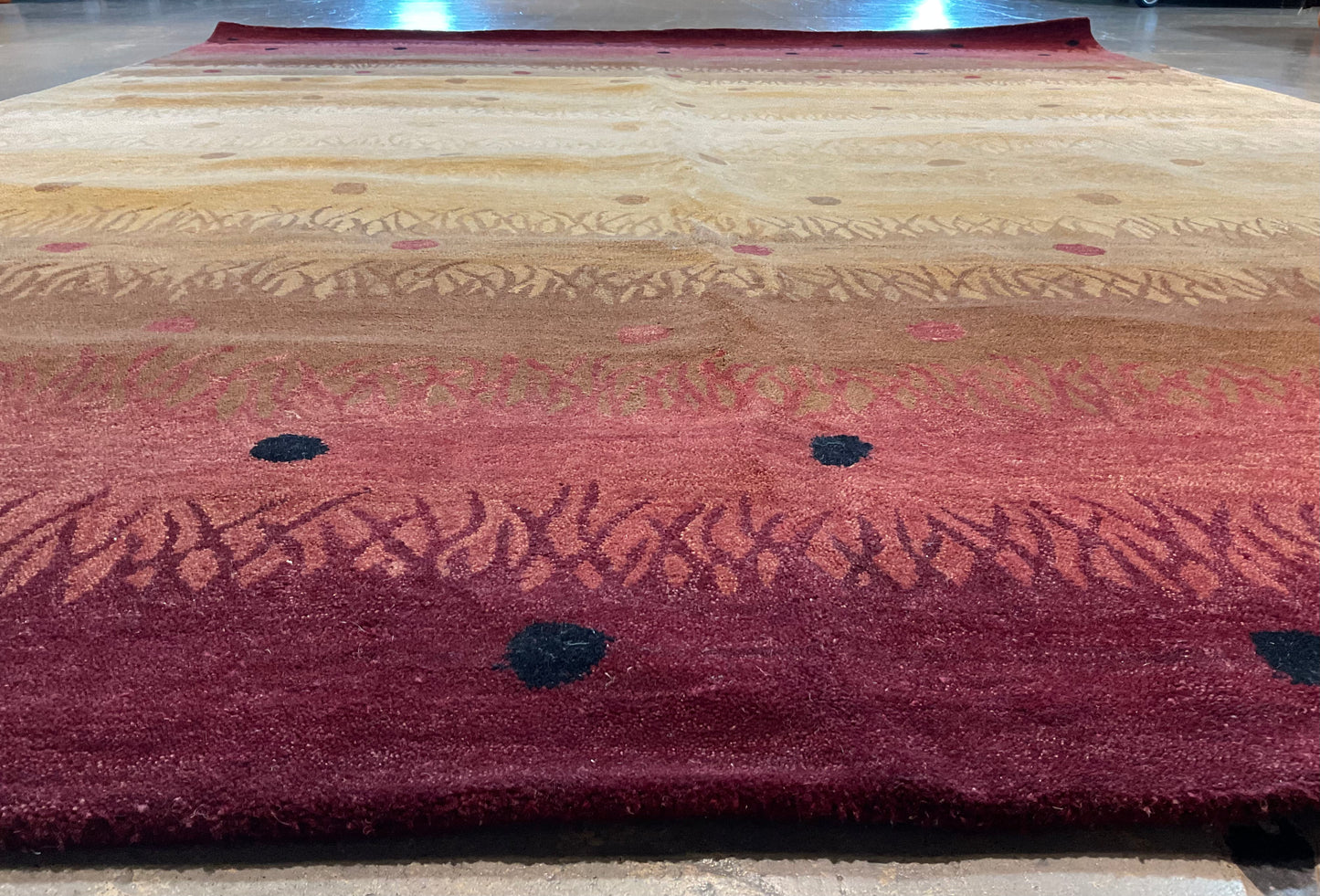 8x10 Modern Tufted Rug – Warm Brown, Yellow & Burgundy | NU-3505