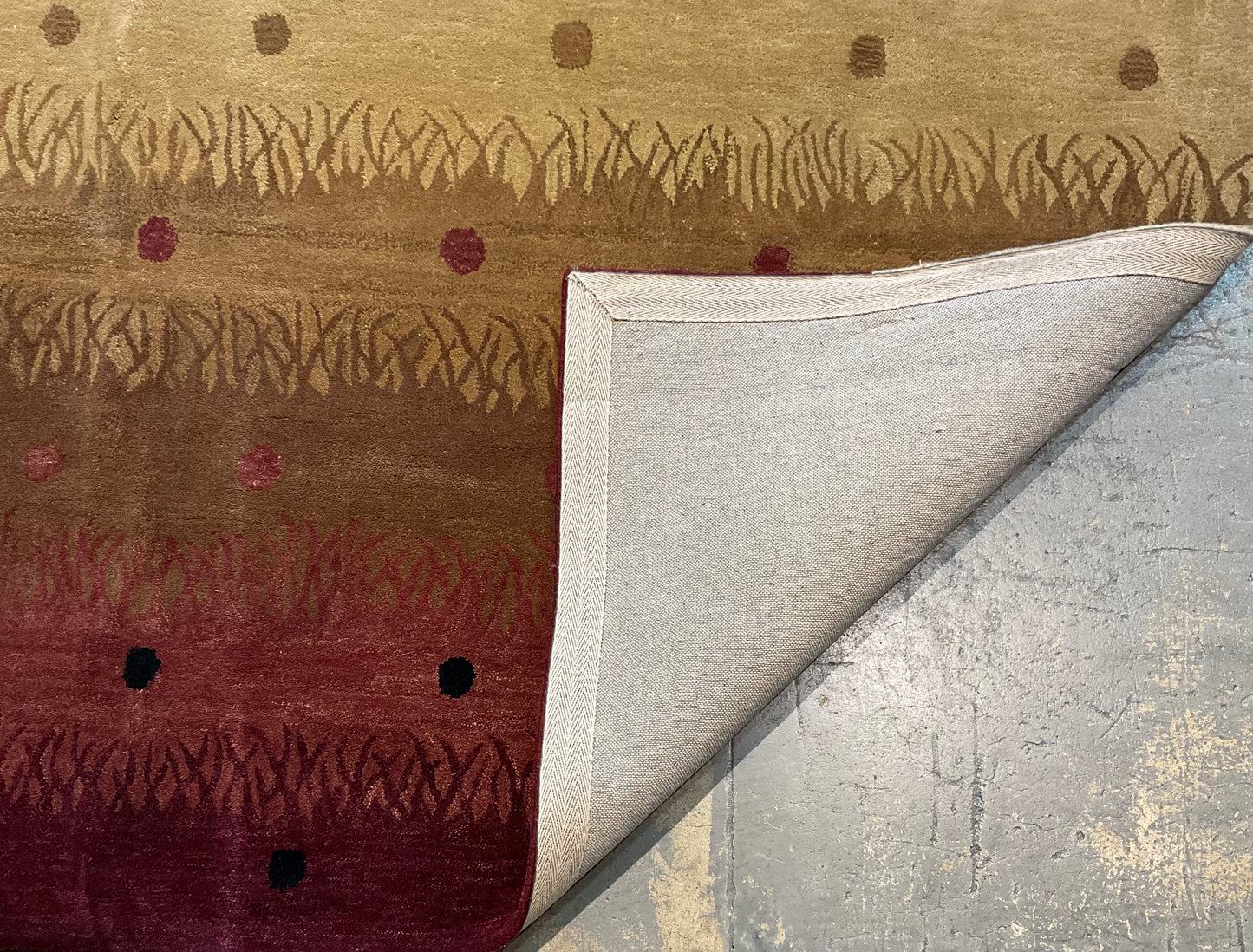 8x10 Modern Tufted Rug – Warm Brown, Yellow & Burgundy | NU-3505