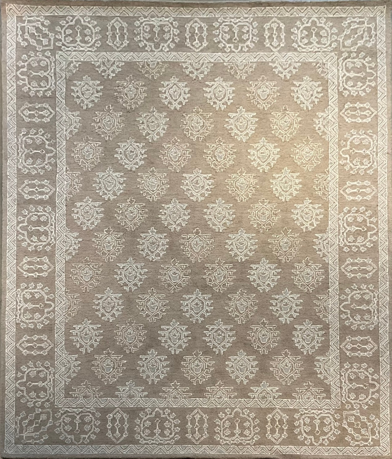8x10 Transitional Tufted Wool Rug – Grey & Soft Blue | NU-3630