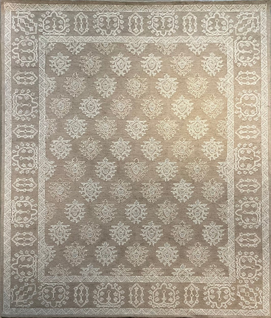 8x10 Transitional Tufted Wool Rug – Grey & Soft Blue | NU-3630