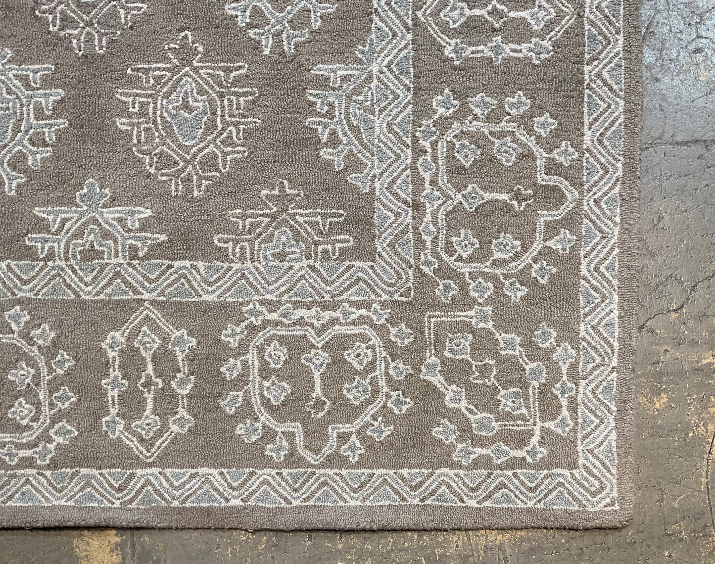 8x10 Transitional Tufted Wool Rug – Grey & Soft Blue | NU-3630