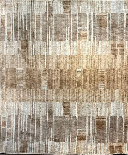 Modern Brown & Beige Machine Made Rug – Contemporary Designer Style | NU-8635