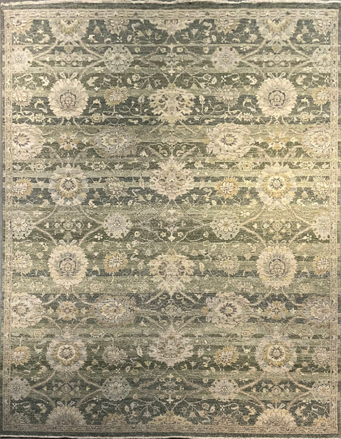 Transitional Sage Green Borderless Rug – Modern & Elegant Design | NU-8652