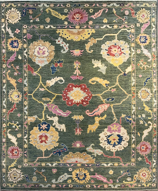 Serapi Rug – Dark Green Handmade Wool Rug Natural Dye Design | NU-8850