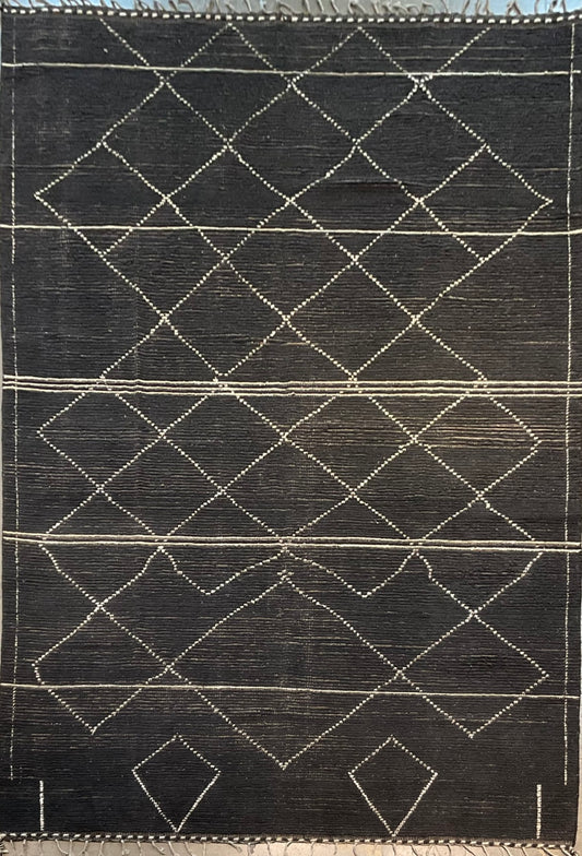 Charcoal Moroccan-Style Handmade Rug | Versatile Family-Made Design | NU-8875