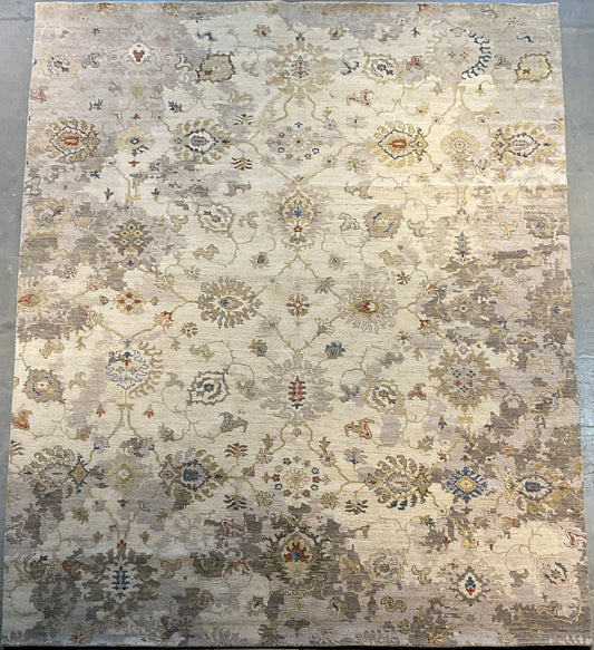 Borderless area rug light Kashan design | NU-6907