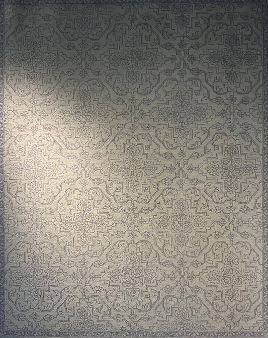 Transitional Grey & Charcoal Wool Rug – 8x10 | NU-3623